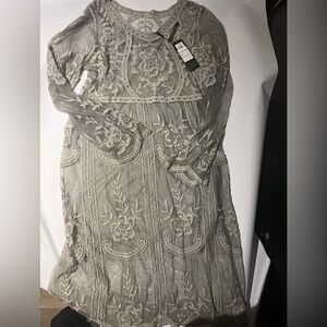 Awsome cut out embroidered  sage  floral hand made lacy NWT papa Vancouver